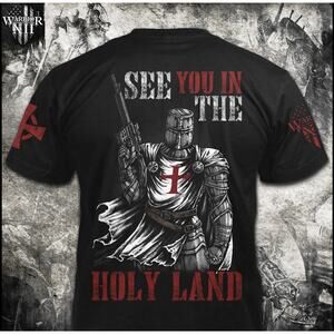 Warrior Xii Large Knights Templar Holy Land Vetran Graphic Funny Tactical Shirt